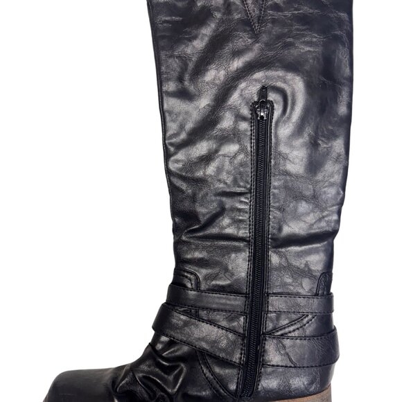 Carlos Santana Black Leather Motorcycle Boots – Size 6.5 - Picture 4 of 11